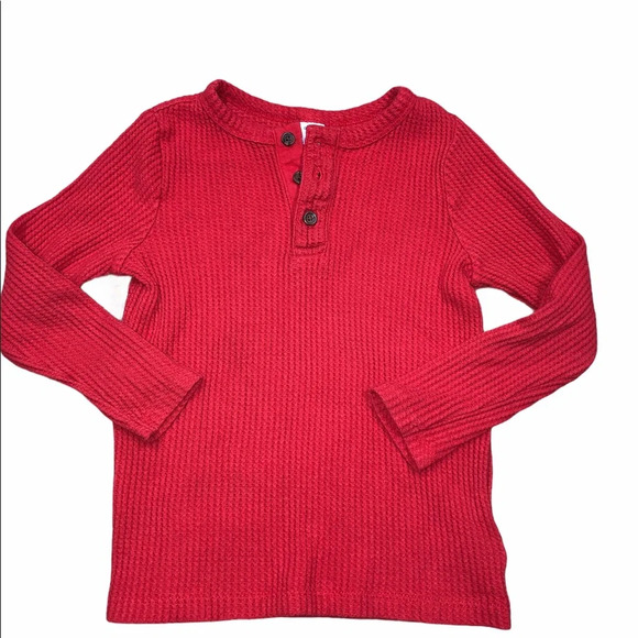 Old Navy size 5T boys red waffle knit thermal top - Picture 1 of 5